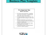 Sba.gov Business Plan Template Small Business Plan Template