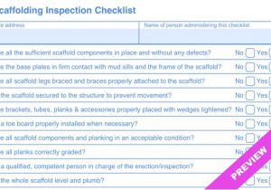 Scaffold Inspection Checklist Free Template Scaffolding Inspection Checklist Template