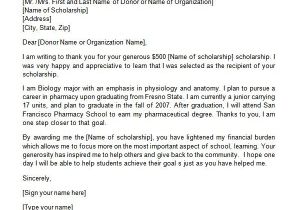 Scholarship Email Template Sample Thank You Letter for Nursing Scholarship Google
