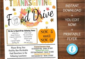 School Annual Day Card Invitation Fall Food Drive Flyer Printable Pta Pto Flyer School Church Thanksgiving Fundraiser Poster Invite Business Charity Invitation