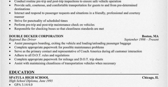 School Bus Driver Resume Template Example Resume July 2015