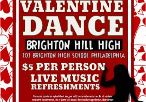 School Dance Flyer Template Valentines Dance Template Postermywall