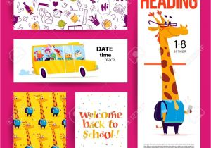 School Id Card Background Design Collection Of Flat Back to School Card Designs with