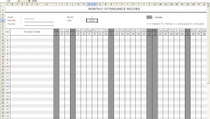 School Register Template Spreadsheet 5 attendance Register Templates Excel Xlts