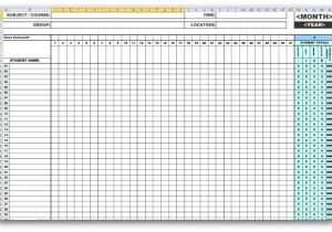 School Register Template Spreadsheet Monthly attendance Templates In Ms Excel