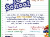 School Supply Drive Flyer Template Free Back to School event Provides Backpacks and Supplies to