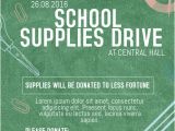 School Supply Drive Flyer Template Free Copy Of School Supplies Drive Charity event Poster