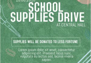 School Supply Drive Flyer Template Free Copy Of School Supplies Drive Charity event Poster