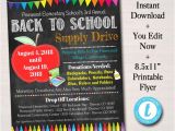 School Supply Drive Flyer Template Free Editable School Supply Drive Flyer Printable Pta Pto Flyer