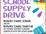 School Supply Drive Flyer Template Free School Supply Drive Berkeley County Youth Fair