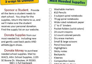 School Supply Drive Flyer Template Free Waukee area Christian Services
