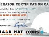 Scissor Lift Certification Card Template Certificates and Wallet Cards Hard Hat Training