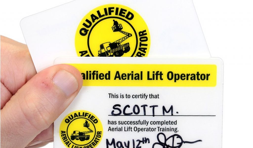 Printable Scissor Lift Certification Card Template