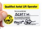 Scissor Lift Certification Card Template Qualified Aerial Lift Operator Hard Hat Decals with