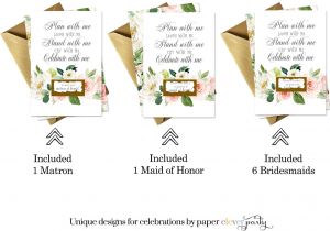 Scratch Card Wedding Favours Poem Graceful Floral Be My Bridesmaid Scratch Off Cards and Gold Envelopes 8 Pack Bridesmaid Maid Of Honor and Matron