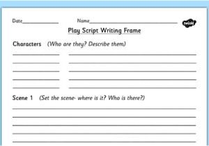 Script Writing Template for Kids Play Script Writing Frame Play Role Play Writing Aid
