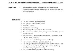 Seafarer Resume Sample Jay R Cv Ab Seaman 2 Version