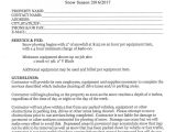 Seasonal Snow Removal Contract Template Snow Removal