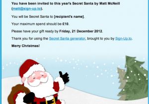 Secret Santa Email Template for Office Secret Santa Generator Just for Fun Sign Up to