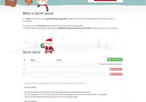 Secret Santa Email Template for Office Secret Santa One Page Website Award