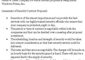 Security Business Proposal Template 10 Best Images Of Simple Security Guard Services Sample