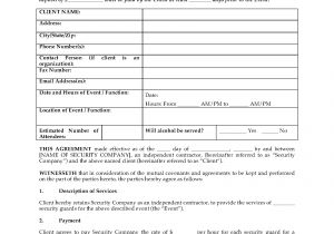 Security Company Contract Template Usa Security Guard Agreement for event or Function Legal