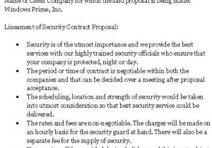 Security Contract Proposal Template Security Guard Contract Template Joy Studio Design