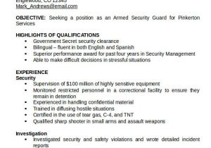 Security Guard Resume format In Word Sample Security Guard Resume 7 Free Download Free