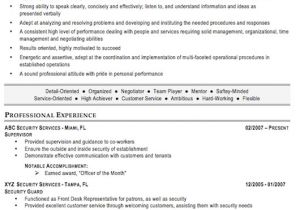 Security Guard Resume format In Word Security Guard Resume Sample Free Resume Template