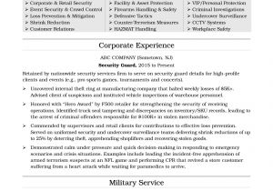 Security Guard Resume format In Word Security Guard Resume Sample Monster Com
