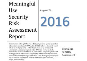Security Risk Analysis Meaningful Use Template Meaningful Use Risk assessment Template