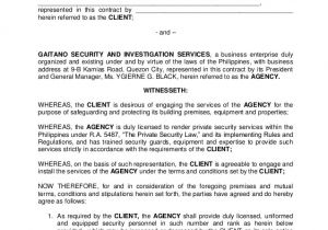 Security Services Contract Template Gsisi Contract Of Security Services
