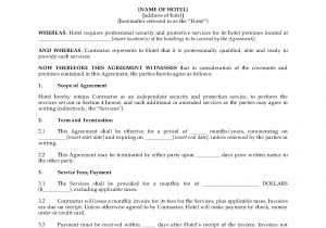 Security Services Contract Template Hotel Security Services Agreement Legal forms and