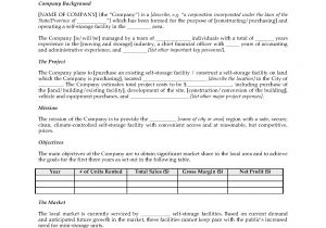 Self Storage Business Plan Template Self Storage Business Plan Legal forms and Business