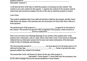 Seller Financing Business Contract Template Owner Financing Mortgage Contract Sample Free Download