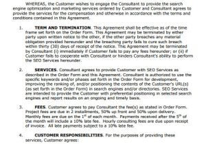 Seo Contract Template 2015 Sample Seo Contract 10 Documents In Pdf