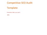 Seo Email Template Competitive Seo Audit Template