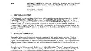 Server Hosting Contract Template Hosting Agreement Template Sample form Biztree Com
