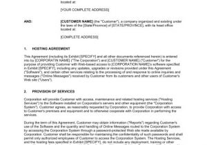 Server Hosting Contract Template Hosting Agreement Template Sample form Biztree Com