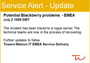 Server Maintenance Email Template It Outage Notification Templates at towers Watson Snapcomms