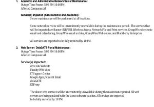 Server Maintenance Email Template Maintenance Notice Templates 8 Free Word Pdf format