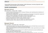 Server Resume Samples Banquet Server Resume Samples Qwikresume