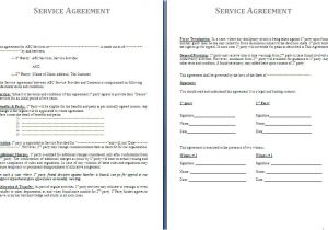 Service Agreements and Contracts Templates Service Agreement Template Free Agreement and Contract