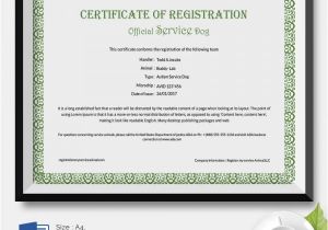 Service Animal Certificate Template 25 Certificate Templates Free Premium Templates