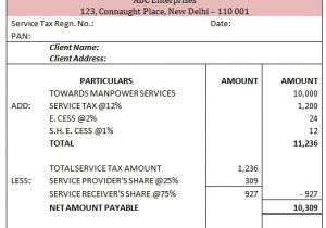 Service Charge Invoice Template Sample Service Tax Invoice Under Reverse Charge Mechanism
