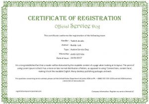 Service Dog Certificate Template Printable Certificate Template 46 Adobe Illustrator