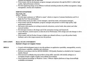 Service Engineer Resume Service Engineer Resume Samples Velvet Jobs