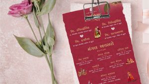 Shaadi Ke Card Ke Flower Marriage Invitation Card In Gujarati Gujarati Lagn Amntran