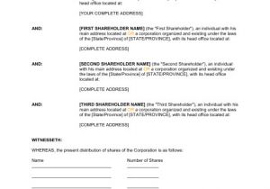 Shareholder Buyout Agreement Template Shareholders Agreement Template Sample form Biztree Com