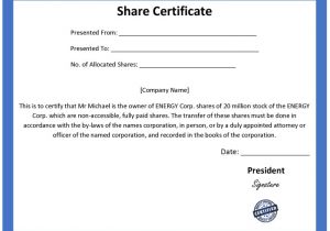 Shareholders Certificate Template Free ordinary Share Certificate Template